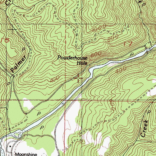 Topographic Map of Lower Gorge, OR