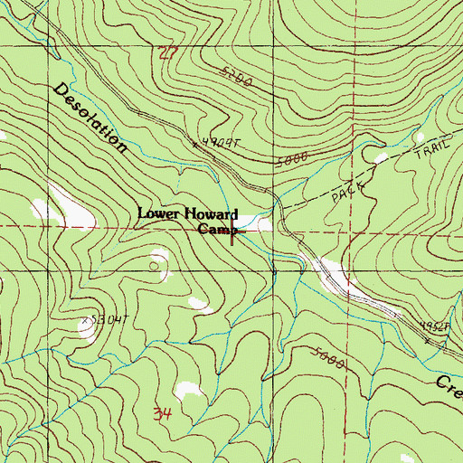 Topographic Map of Lower Howard Camp, OR
