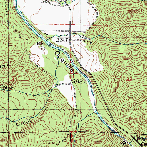 Topographic Map of Lower Land Creek, OR