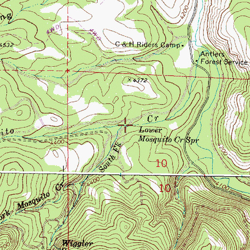 Topographic Map of Lower Mosquito Creek Spring, OR
