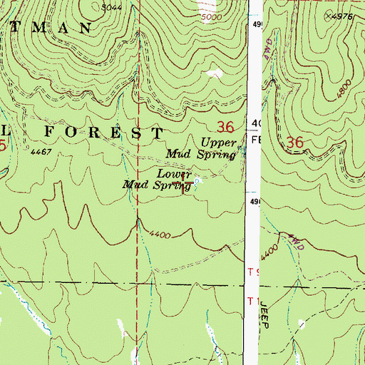 Topographic Map of Lower Mud Spring, OR