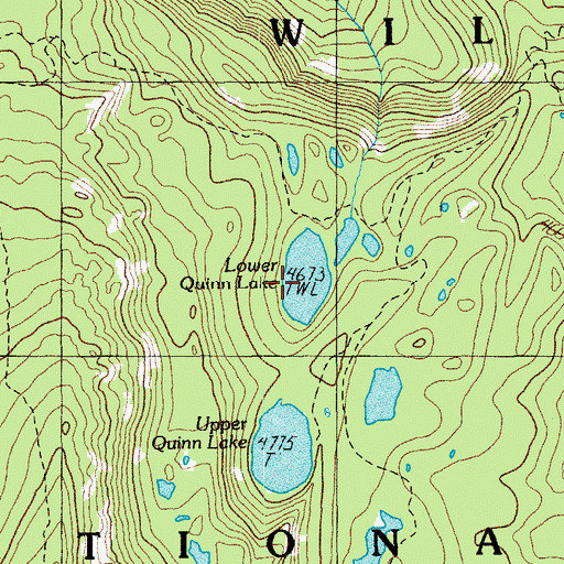Topographic Map of Lower Quinn Lake, OR