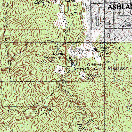 Topographic Map of Lower Reservoir, OR