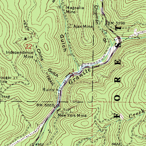 Topographic Map of Lucas Gulch, OR