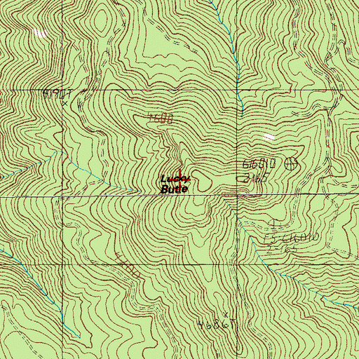 Topographic Map of Lucky Butte, OR