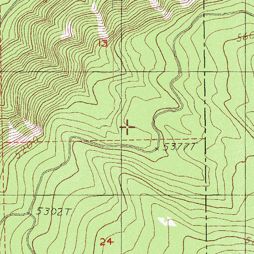 Topographic Map of Lucky Camp Trail, OR