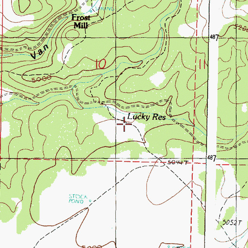 Topographic Map of Lucky Reservoir, OR