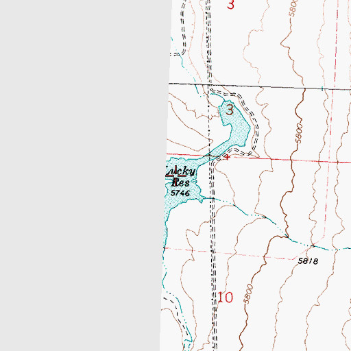 Topographic Map of Lucky Reservoir, OR