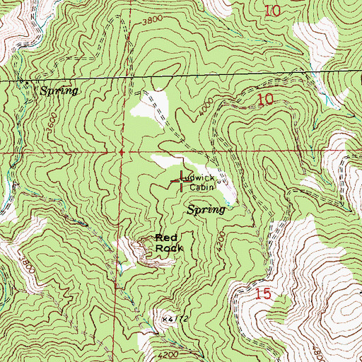 Topographic Map of Ludwick Cabin, OR