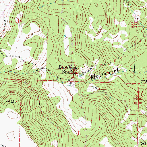Topographic Map of Luelling Spring, OR