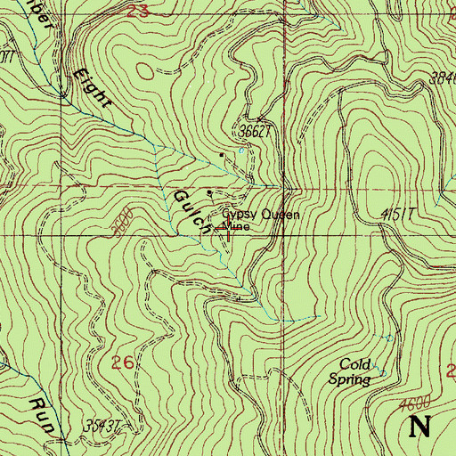 Topographic Map of Luethye Mine, OR