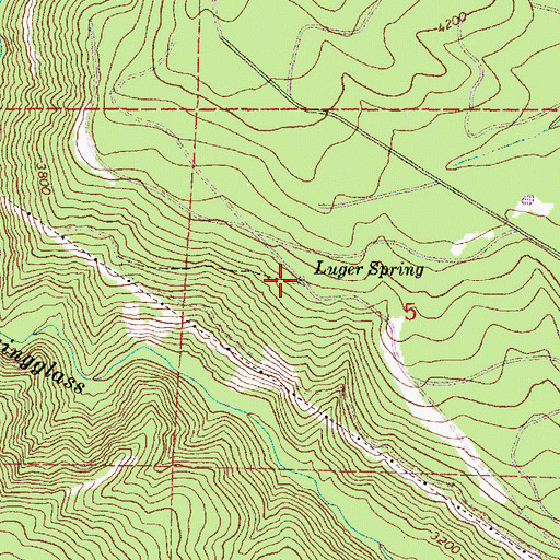Topographic Map of Luger Spring, OR