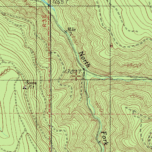 Topographic Map of Lukens Creek, OR
