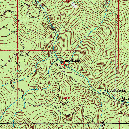 Topographic Map of Lund Park Recreation Site, OR