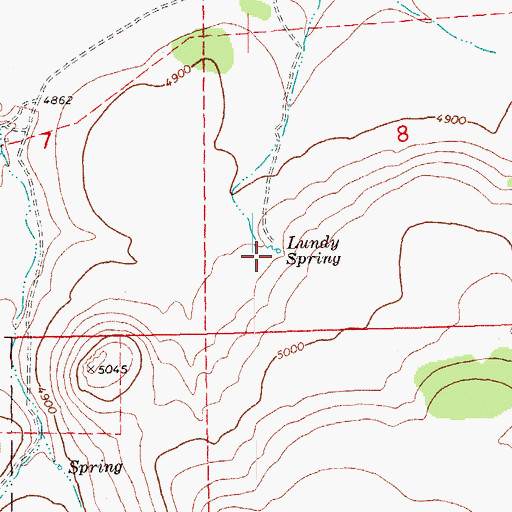 Topographic Map of Lundy Spring, OR