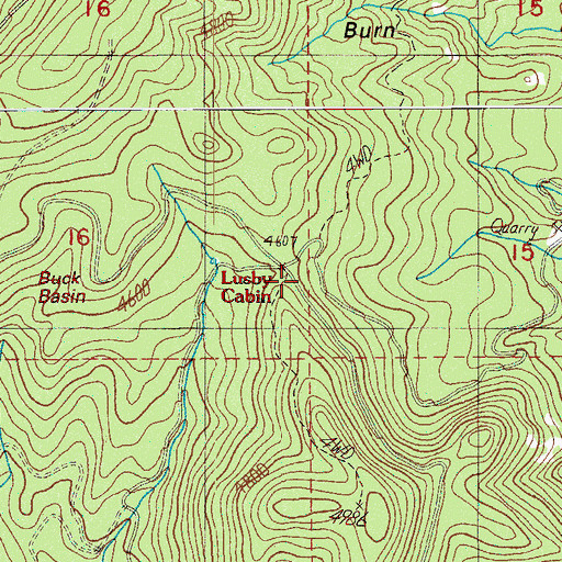 Topographic Map of Lusby Cabin, OR