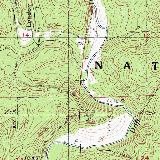 Topographic Map of Lyndon Creek, OR