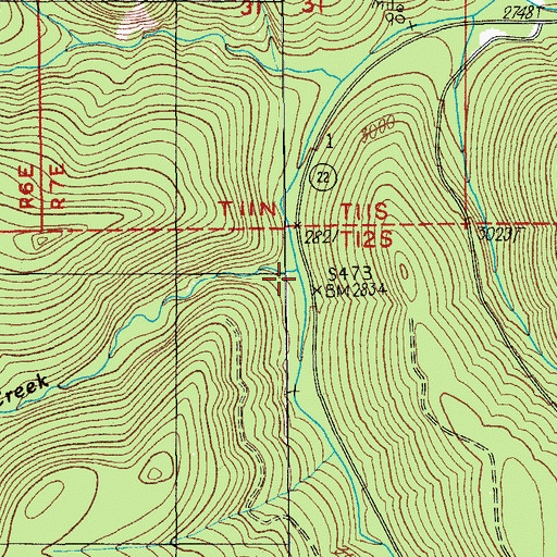 Topographic Map of Lynx Creek, OR