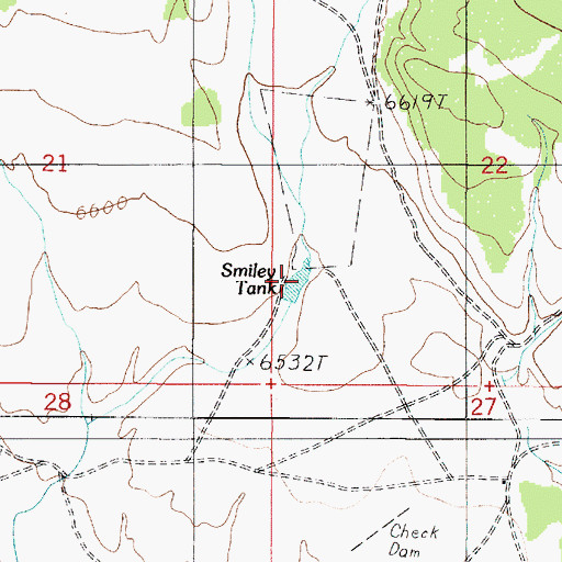 Topographic Map of Smiley Tank, AZ