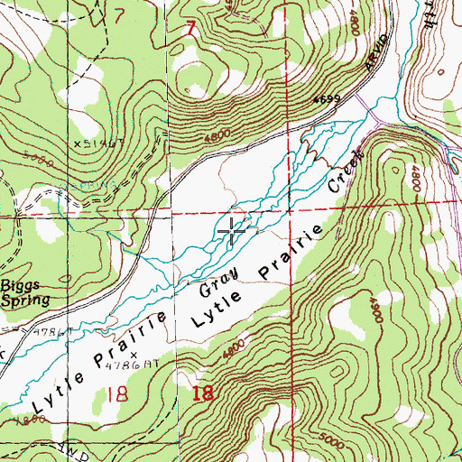 Topographic Map of Lytle Prairie, OR