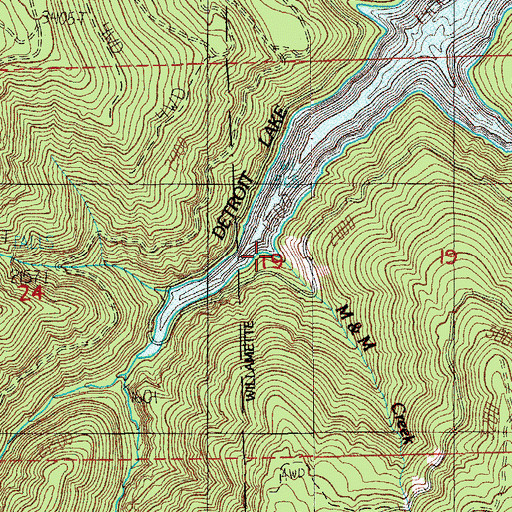 Topographic Map of M and M Creek, OR