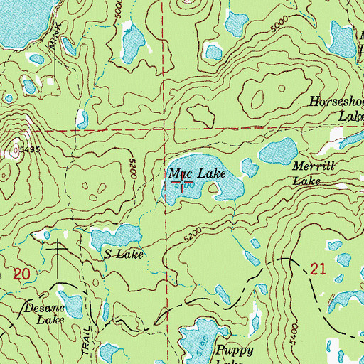 Topographic Map of Mac Lake, OR