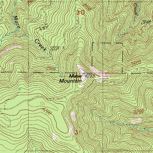Topographic Map of Mace Mountain, OR