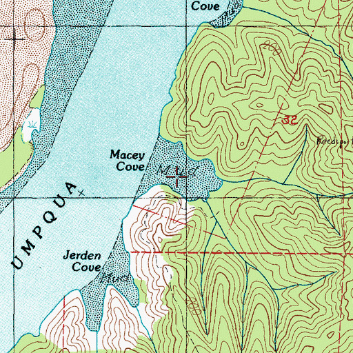 Topographic Map of Macey Cove, OR