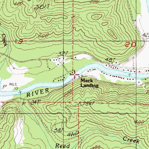 Topographic Map of Mack Landing, OR