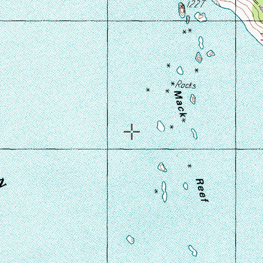 Topographic Map of Mack Reef, OR