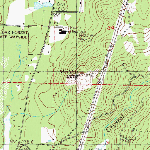 Topographic Map of Madden Butte, OR