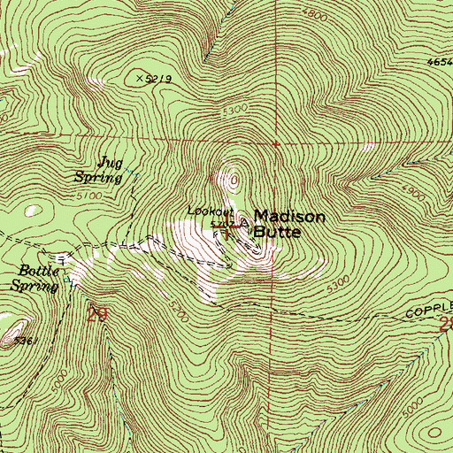 Topographic Map of Madison Butte, OR