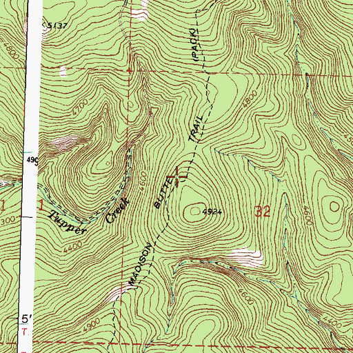 Topographic Map of Madison Butte Trail, OR
