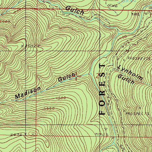 Topographic Map of Madison Gulch, OR