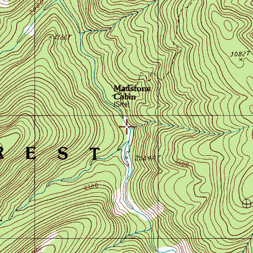 Topographic Map of Madstone Creek, OR