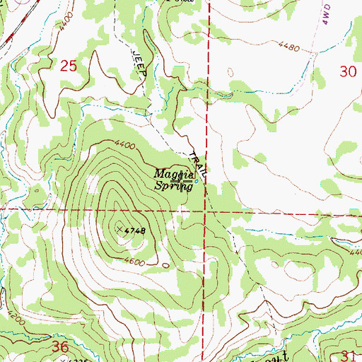 Topographic Map of Maggie Spring, OR