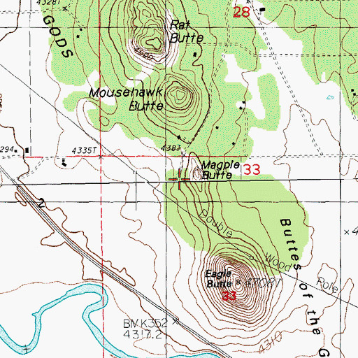 Topographic Map of Magpie Butte, OR
