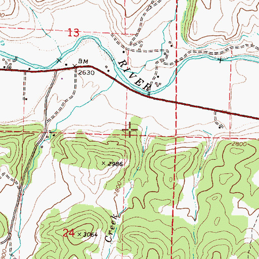 Topographic Map of Magpie Creek, OR