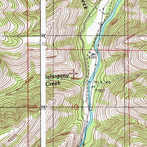 Topographic Map of Mahogany Creek, OR