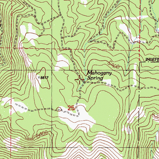 Topographic Map of Mahogany Spring, OR