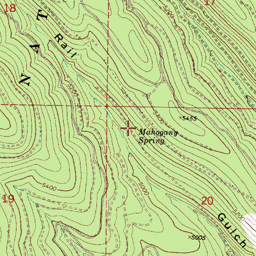 Topographic Map of Mahogany Spring, OR