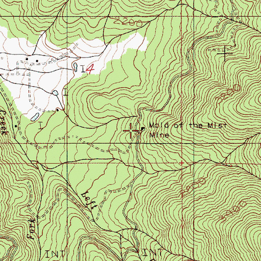 Topographic Map of Maid of the Mist Mine, OR