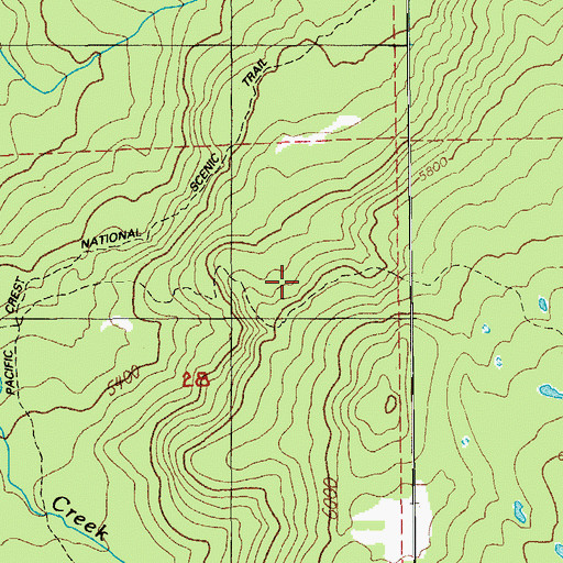 Topographic Map of Maiden Peak Trail, OR