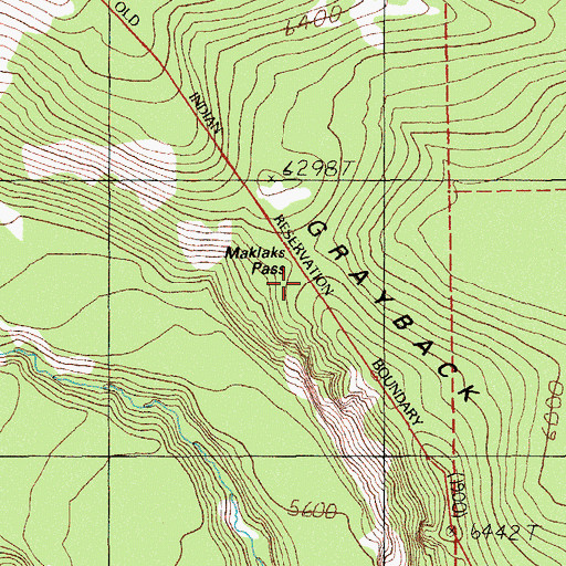 Topographic Map of Maklaks Pass, OR