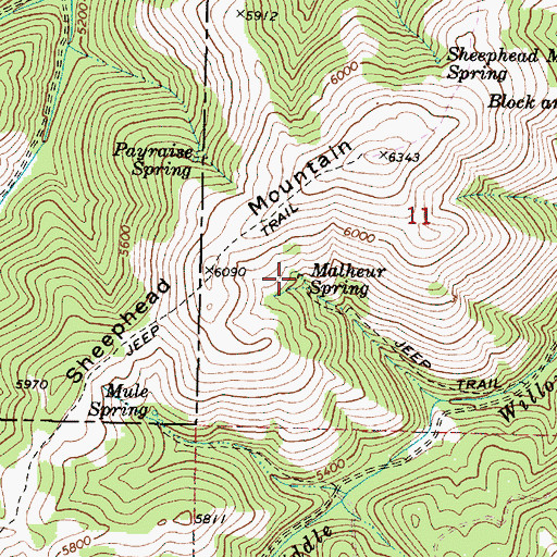 Topographic Map of Malheur Spring, OR