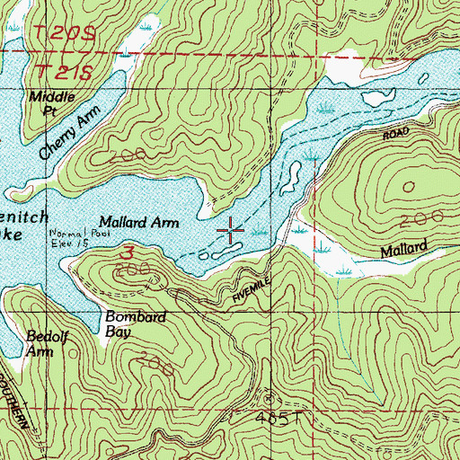 Topographic Map of Mallard Creek, OR