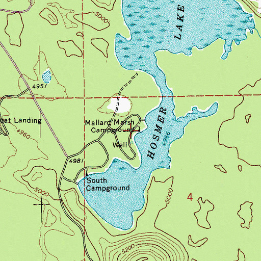 Topographic Map of Mallard Marsh Recreation Site, OR