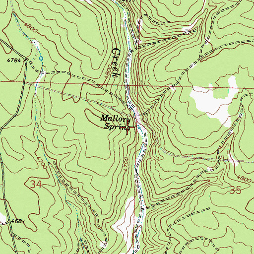 Topographic Map of Mallory Spring, OR