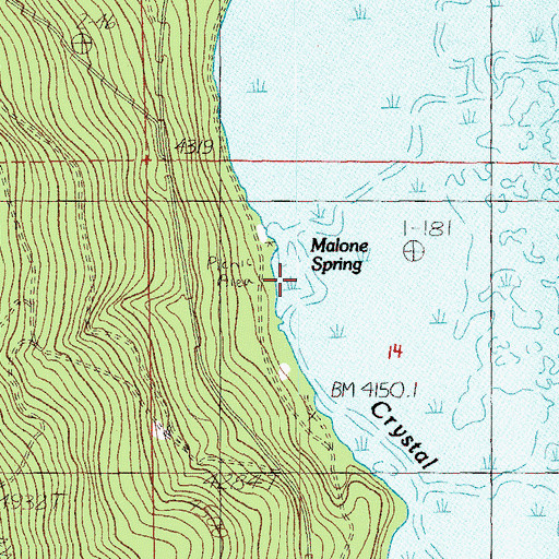 Topographic Map of Malone Spring, OR