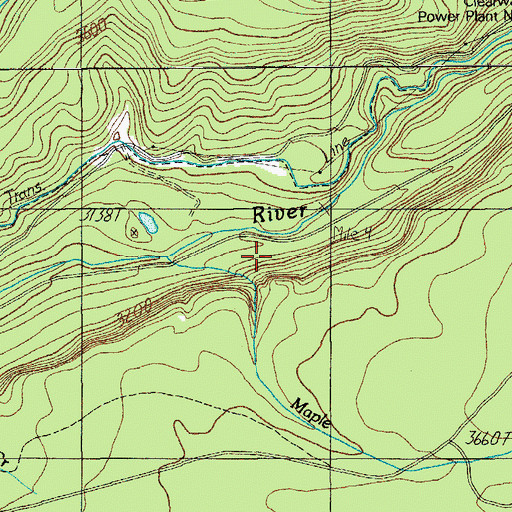 Topographic Map of Maple Creek, OR